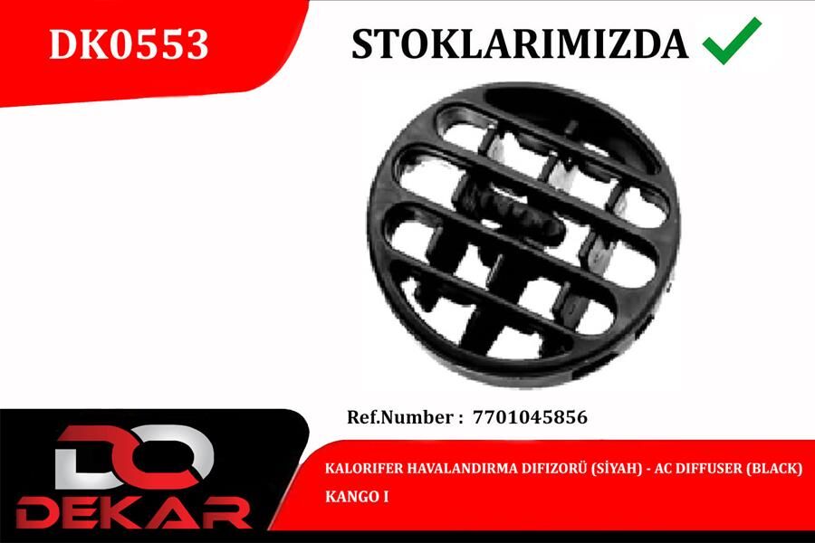 DEKAR DK0553 KALORIFER HAVALANDIRMA DIFIZOR SIYAH KANGO I