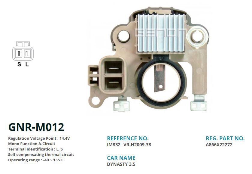 GENON M012 12V MITSUBISHI PAJERO-COLT-LANCER-GALANT-CLARK FORKLIFT-PROTON L S