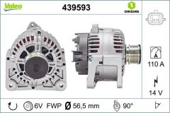 VALEO 439593 ALTERNATÖR 14V 110A RENAULT CLIO II 98> CLIO III 05> FLUENCE 10> KANGOO II 08> LAGUNA I-II-III MEGANE I-II- THALIA I-II LOGAN 06> 1.5dCi 1.6