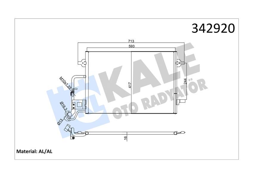 KALE 342920 KLİMA KONDENSERİ VW PASSAT-VARİANT SKODA SUPERB AL-AL