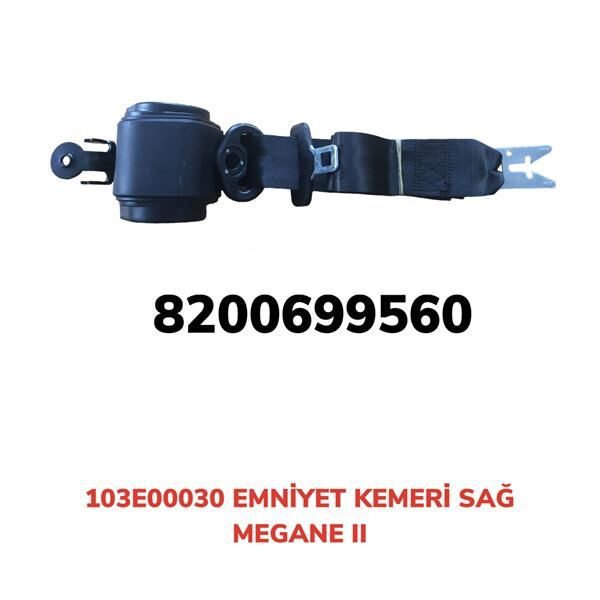AFT 103E00030 EMNİYET KEMERİ OTOMATİK SAĞ MEGANE II