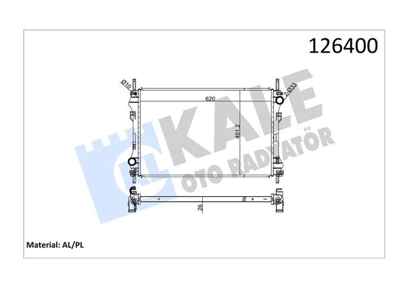KALE 0222271AB SU RADYATÖRÜ FORD TRANSİT 01> 2.4 TDCİ KLİMASIZ