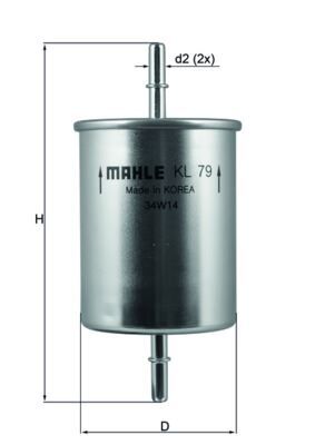 MAHLE KL79 YAKIT FİLTRESİ BORA-GOLF IV-MULTIVAN V-TRANSPORTER V-OCTAVIA-TOLEDO II-LEON-AUDI TT-A4
