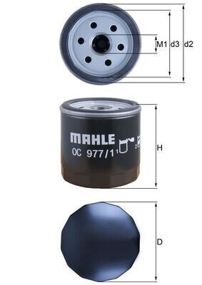 MAHLE OC977.1 YAĞ FİLTRESİ VW POLO-GOLF III-CADDY-BORA-OCTAVIA-FABIA-FELICA-TOLEDO-LEON-IBIZA-CORDOBA-ALTEA-ALTEA XL