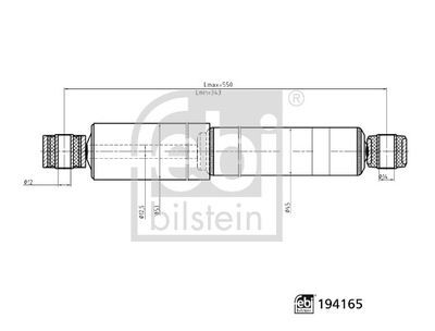 FEBI 194165 ARKA AMORTİSÖR SAĞ-SOL MAKASLI MASTER 98> MOVANO 98> 8.06