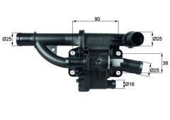 MAHLE TH40.83 TERMOSTAT GÖVDESİ FORD PEUGEOT FIESTA-COURİER-FOCUS-207-308-PARTNER-C4-C5 07> 1.4-1.5-1.6 TDCİ EURO 5