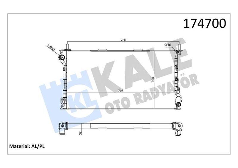 KALE 0224292AL MOTOR SU RADYATORU CONNECT 1.8TDCI 75PS 90PS 110PS 02>KLIMALI 2 SIRA AL PL
