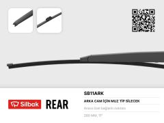 SILBAK SB11ARK SİLECEK SÜPÜRGESİ ARKA MUZ TİPİ 280mm MINI PACEMAN 09/12> VOLVO V40 II 08/12>