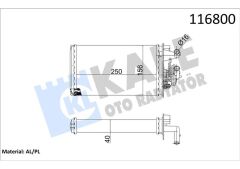 KALE 1782822AL KALORİFER RADYATÖRÜ TMPR 1.6-2.0 MUSLUKSUZ 2 SIRA AL PL SİSTEM