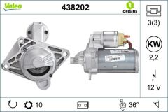 VALEO 438202 MARŞ MOTORU 12V 2.2KW OPEL MOVANO B-VIVARO A 10> RENAULT MASTER III 10> TRAFIC II 06> KOLEOS I 08> L AGUNA III 07>15 NAVARA NP300 15> X-TRAIL II T31 07>13 QASHQAI 07>13 2.0dCi 2.3dCi