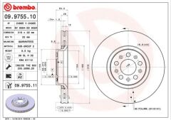BREMBO 09975511 ON FREN DISK AYNA VOLVO S60 I 2.0 T -2.4 00>10 V70 II 2.4 05>08 XC90 I D3 / D5 09>14