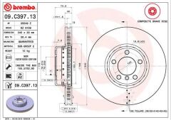 BREMBO 09C39713 FREN DISKI ON BMW F20 F21 F22 F23 F30 F31 F34 F35 F32 F33 F36