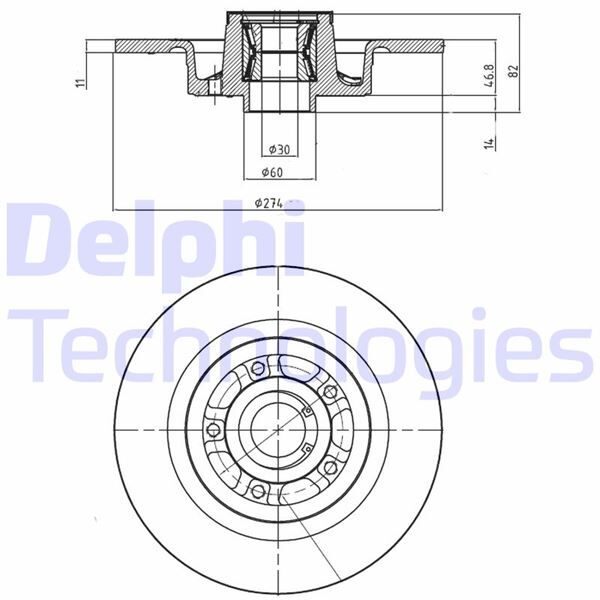 DELPHI BG9026RS ARKA FREN AYNASI RENAULT LAGUNA II 01>07 SCENIC II 05>08 274x11x5D