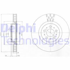 DELPHI BG4305C ÖN FREN AYNASI VOLVO S60 2.5T AWD 384 2003-2010 V70 II 284 2003-2007 330X5DL