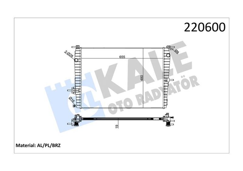KALE 0559011AB RADYATÖR RENAULT FLUENCE 1.6 BENZİNLİ 1 SIRA ALB SİSTEM