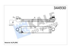 KALE 344930 TURBOSARJ RADYATORU VOLVO C30-S80-V40-V70 2.0-2.5 T T5-T4 . LAND ROVER 224DT DISCOVERY SPORT L550 FR EELANDER II L359 RANGE ROVER EVOQUE L538