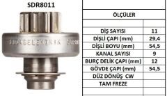 LUCAS SDR8011 MARŞ DİŞLİSİ 11 DİŞ-9 KANAL ZEN 1023 PEUGEOT-CITROEN-RENAULT PARTNER-BERLINGO-P405D VOLVO JPX JEEP