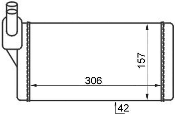 MAHLE AH47000S KALORİFER RADYATÖRÜ VW TRANSPORTER T4 1.9D-TD-2.0D-2.4D-2.5D-TD ARKA 306x157x42 AC /-