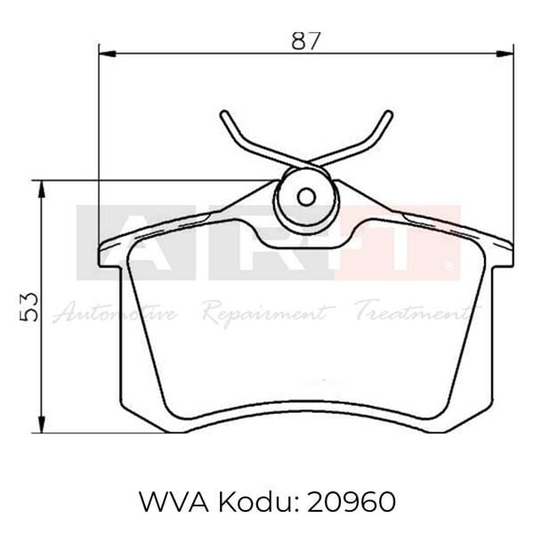 ART A06.0565 ARKA BALATA FLUENCE-MEGANE II-III-P207-P308-P307-PARTNER-BERLINGO-C2-C3-C4-CROSSLAND- BORA-PASSAT 97 >GOLF IV-V-POLO 87x52.9x17