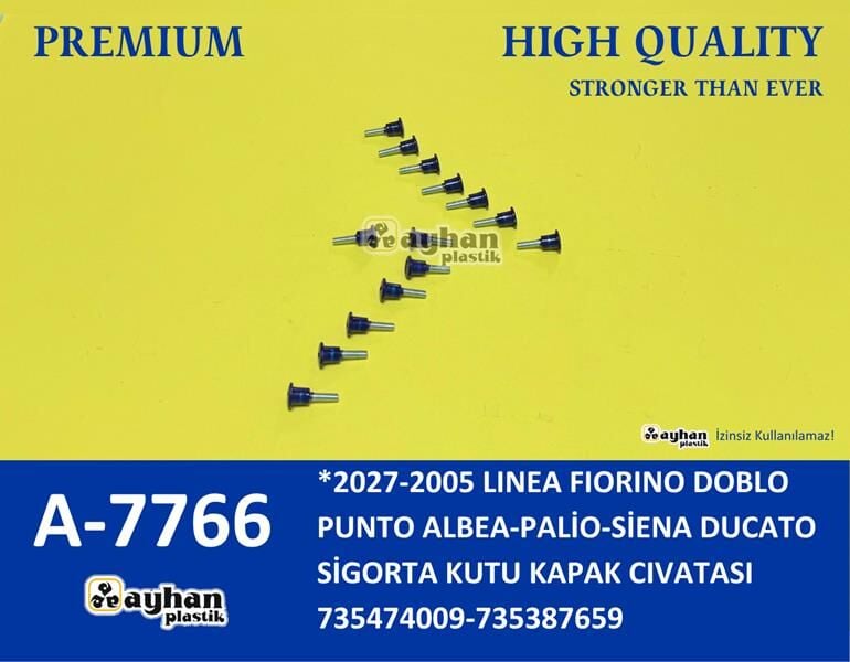 AYHAN A7766 SİGORTA KUTU KAPAK CIVATASI FIAT LINEA-FIORINO-DOBLO-PUNTO-ALBEA-PALİO-SİENA-DUCATO