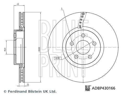 BLUEPRINT ADBP430166 FREN DİSKİ ÖNCONNECT 14> DIŞ ÇAP: 320 MM