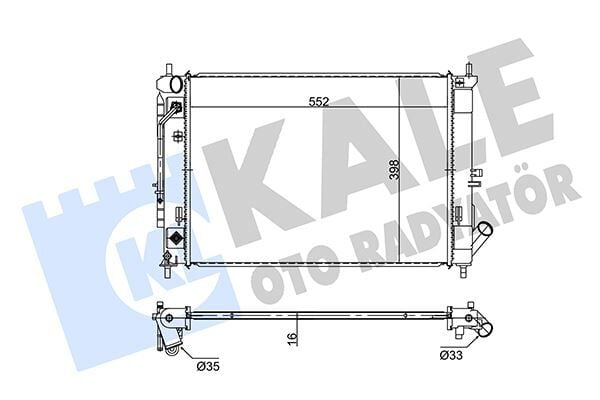 KALE 354285 RADYATÖR AL/PL/BRZ ELENTRA-KIA CERATO-CERATO KOUP