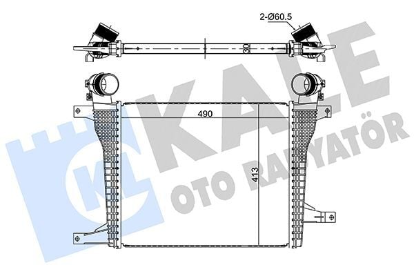 KALE 360645 TURBO RADYATÖRÜ OPEL ANTARA A 2.0-2.2 CDTI 10 > - CHEVROLET CAPTIVA 2.0D-2.2D 4WD 11 > BRAZING 49 0X413X30