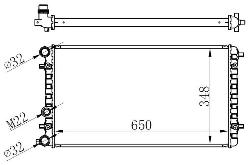 ORIS BVW019026 RADYATOR BRAZİNG MT 650X358X26 BEETLE 1.4İ/1.6İ/2.0İ/1.9TDI 98 65228