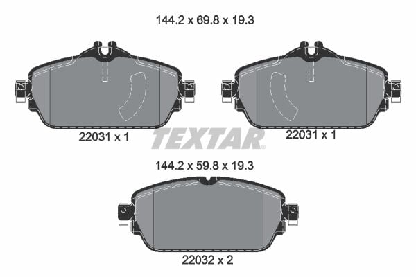 TEXTAR 2203101 FREN BALATASI ON MERCEDES W205 S205 C205 A205 W213 S213 A238