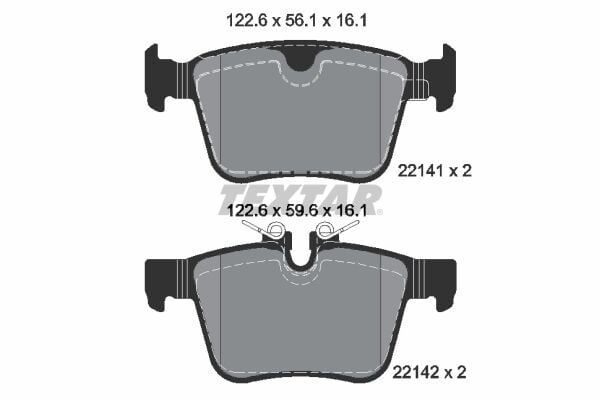TEXTAR 2214101 FREN BALATASI ARKA LAND ROVER DISCOVERY L550 RANGE ROVER L538 L551 L560 . VOLVO S90 16> V90 V60 XC60 XC90 14>
