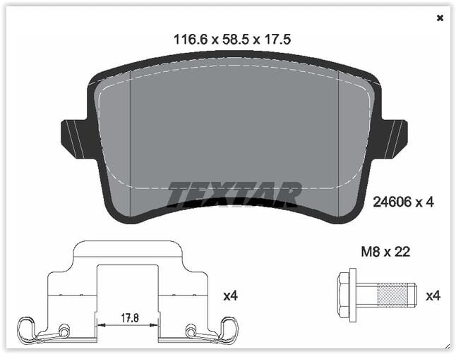 TEXTAR 2460602 ARKA BALATA A4-A5-Q5 09 >
