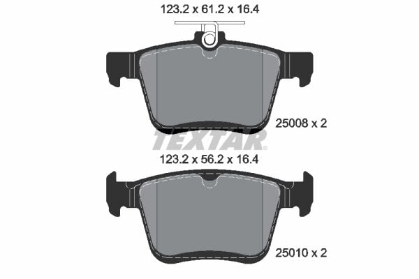 TEXTAR 2500801 ARKA BALATA VW GOLF VII 2014 > TOURAN T-ROC 2018 > AUDI A3 2014 >2020 Q2 2016 > TT 2018 > SEAT ATECA 2016 > LEON 2014-2020 SKODA SUPER B 2015 > KAROQ 2016 >