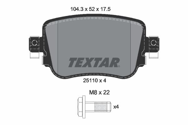 TEXTAR 2511003 ARKA BALATA CADDY-GOLF6-JETTA-A3-OCTAVIA-SUPERB 10 >