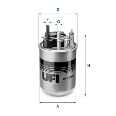 UFI 2408001 2408000 YAKIT FİLTRESİ NISSAN JUKE 1.5L K9K Dci F15E dizel 10->