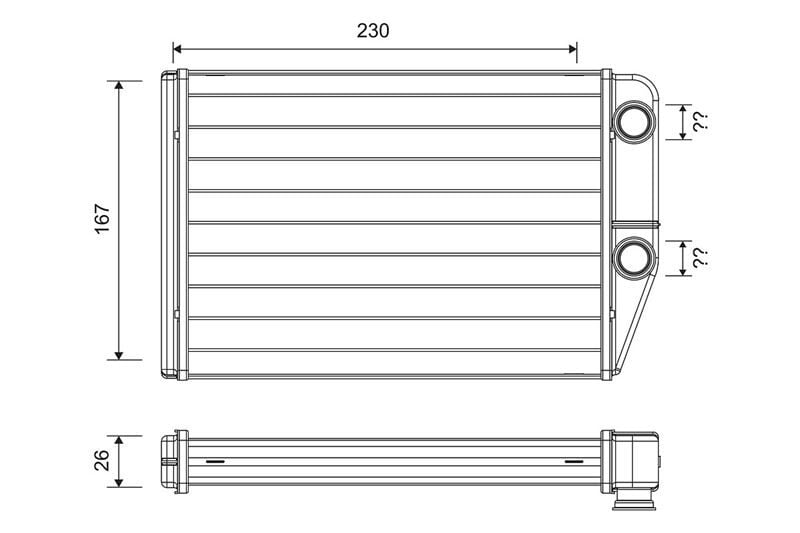 VALEO 811514 KALORİFER RADYATÖRÜ PEUGEOT BOXER III CITROEN JUMPER FIAT DUCATO III 06> 230X163X26