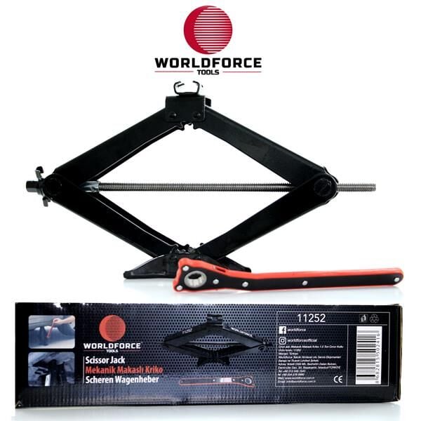 WORLDFORCE 11252 MEKANİK MAKASLI KRİKO 1.5 TON CIRCIR KOLLU GARAJ EKİPMANLARI HIRDAVAT