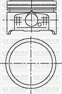 YENMAK 31-04501-000 MOTOR PİSTON SEGMAN STD P106-P206-P306-PARTNER-BERLING 1.4 8V TU3JP BOY:50mm TEPE:DUZ TEPE 75mm