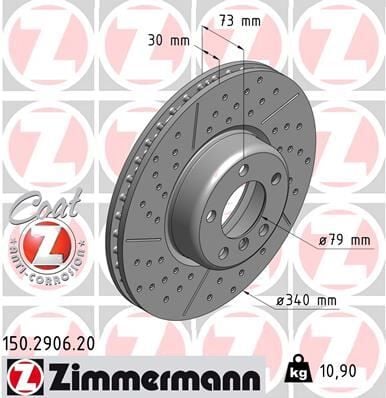 ZIMMERMANN 150.2906.20 FREN DISKI ON BMW F20 F21 F22 F23 F30 F31 F34 F32 F33 F36 M Performance
