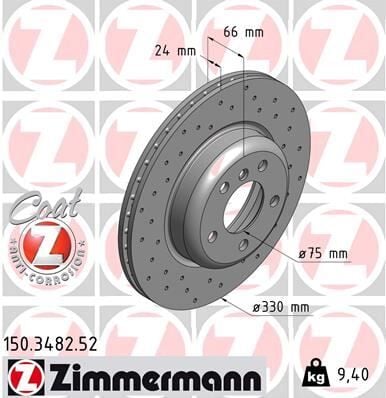 ZIMMERMANN 150.3482.52 FREN DISKI ON BMW F10 F11 F18 DELIKLI
